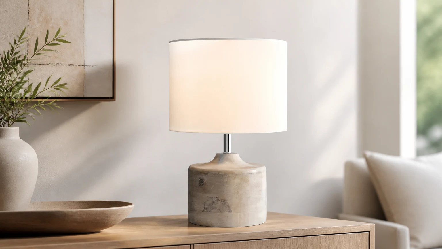 Lampa stołowa Surya Coast D514 stylizowana na ciepłe wnętrze