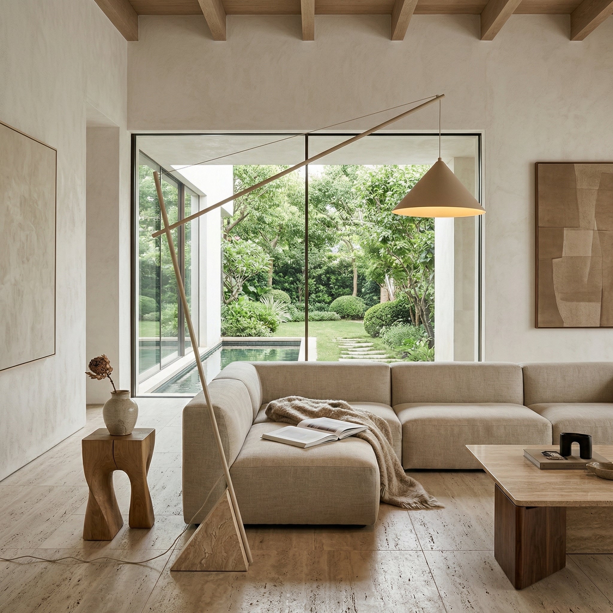 Grande Travertine Floor Lamp D706