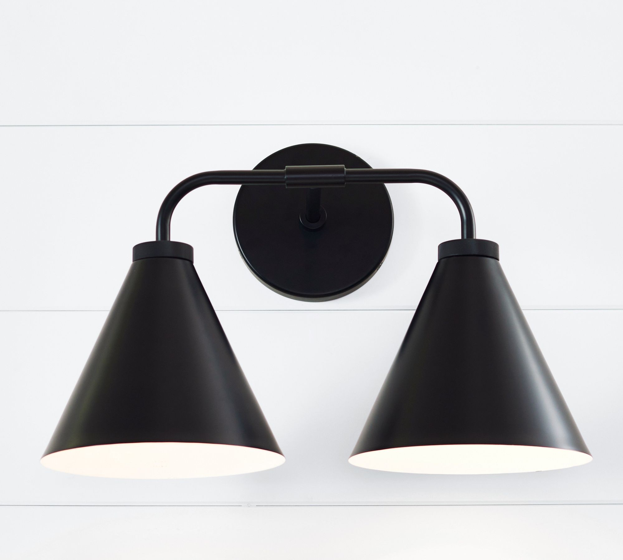 Korvi Iron Tapered Sconce Light - Wall Fixture in Black or Brass T125