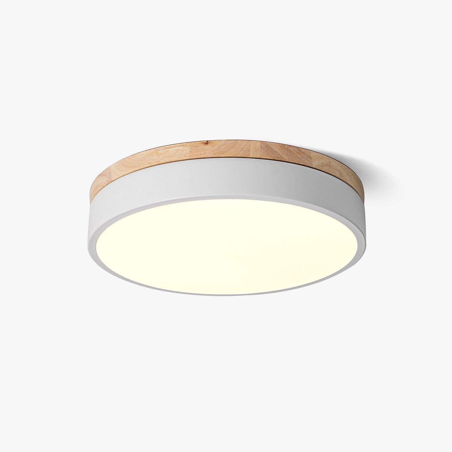 White Round Wooden Ceiling Lamp M298