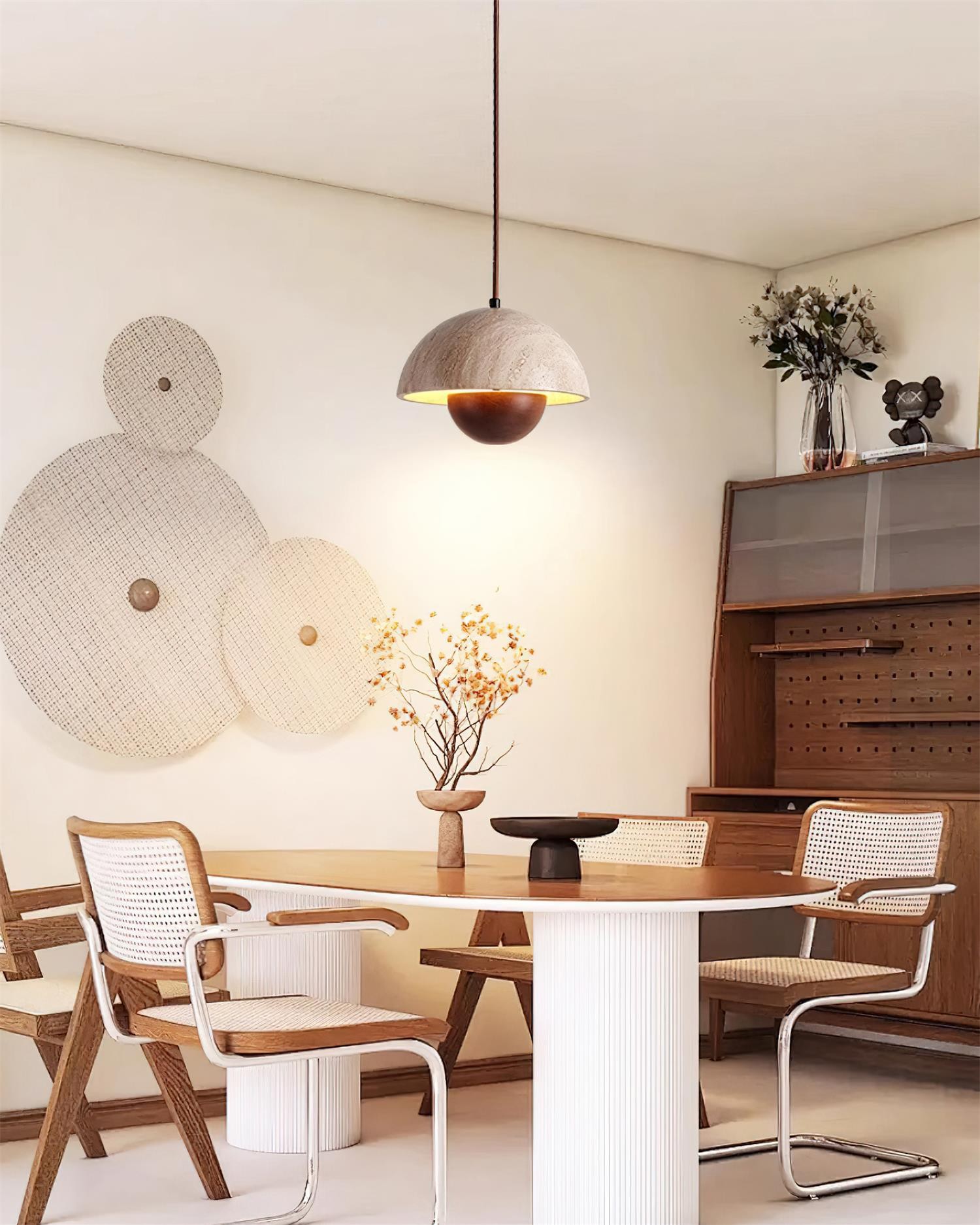 Natural Travertine Flower Bud Design Pendant Lamp G70