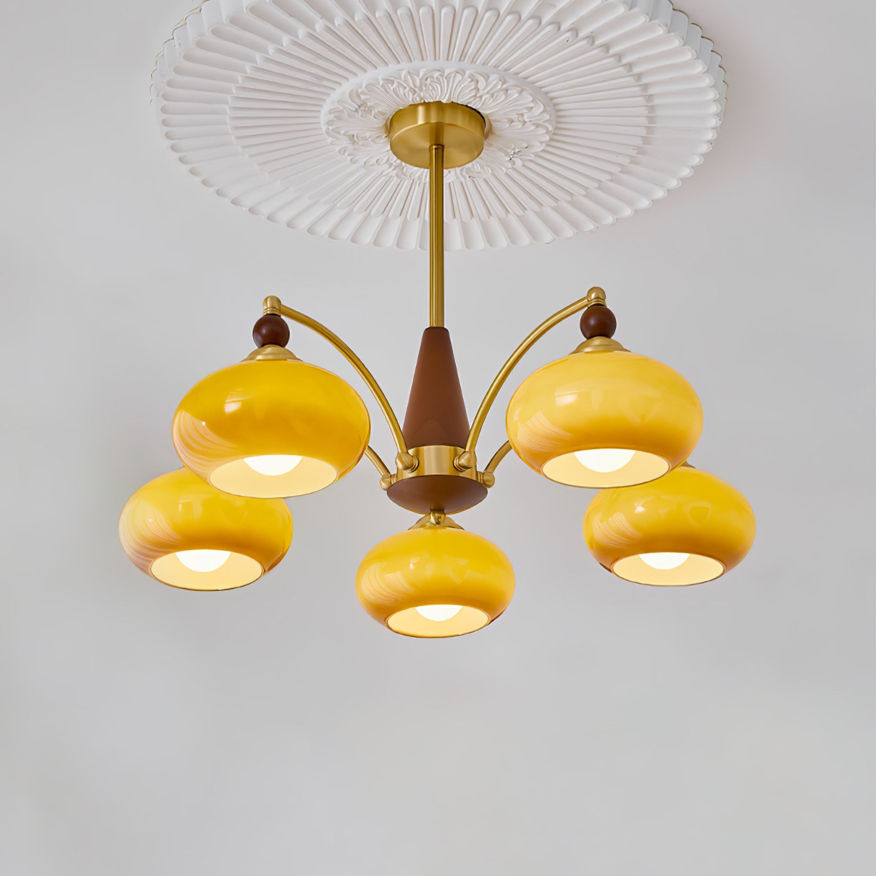Vintage Multihead Persimmon Chandelier M431