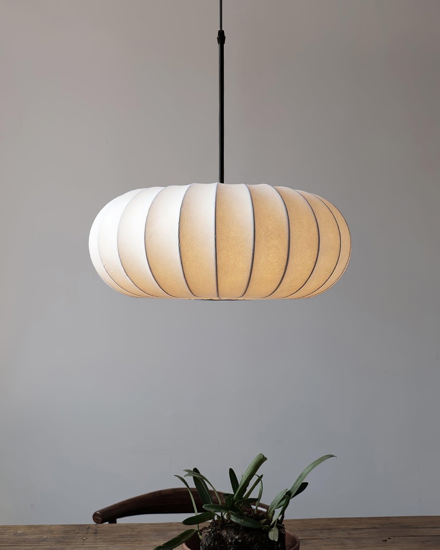 Simple Wabi-sabi White Lantern Fabric Pendant Lamp M105