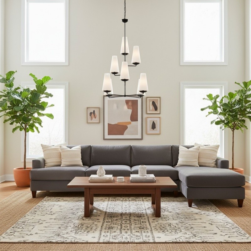 VertiFount Architectural Vertical Chandelier with Multi Light Structure for Open Interiors T566