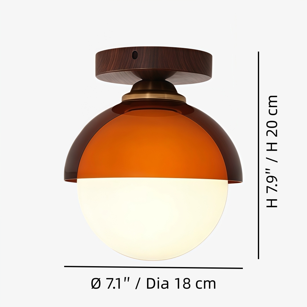 Wykres rozmiarów lampy sufitowej Afterglow dla wariantu B