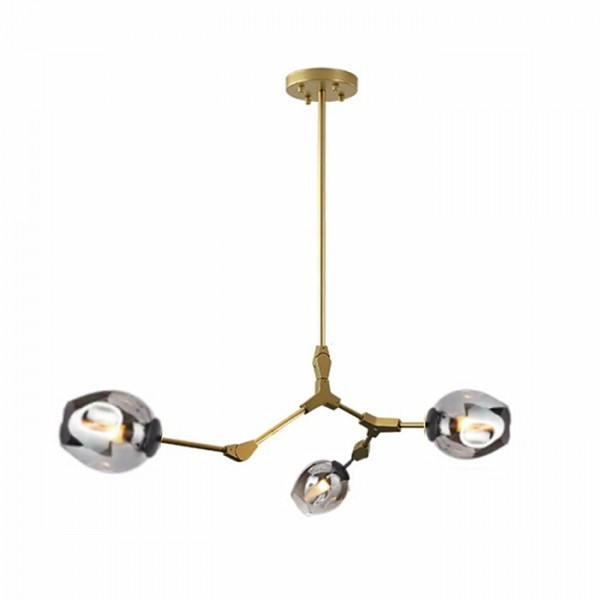Asymmetrical Articulated Globe Branching Bubble Chandelier