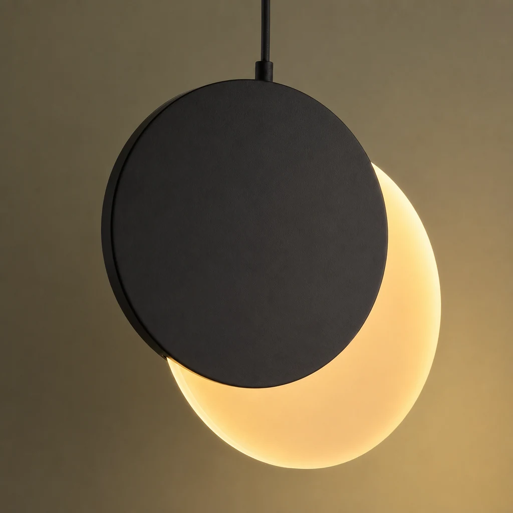 Zbliżenie materiału lampy wiszącej Lunar Eclipse i panelu zaćmienia