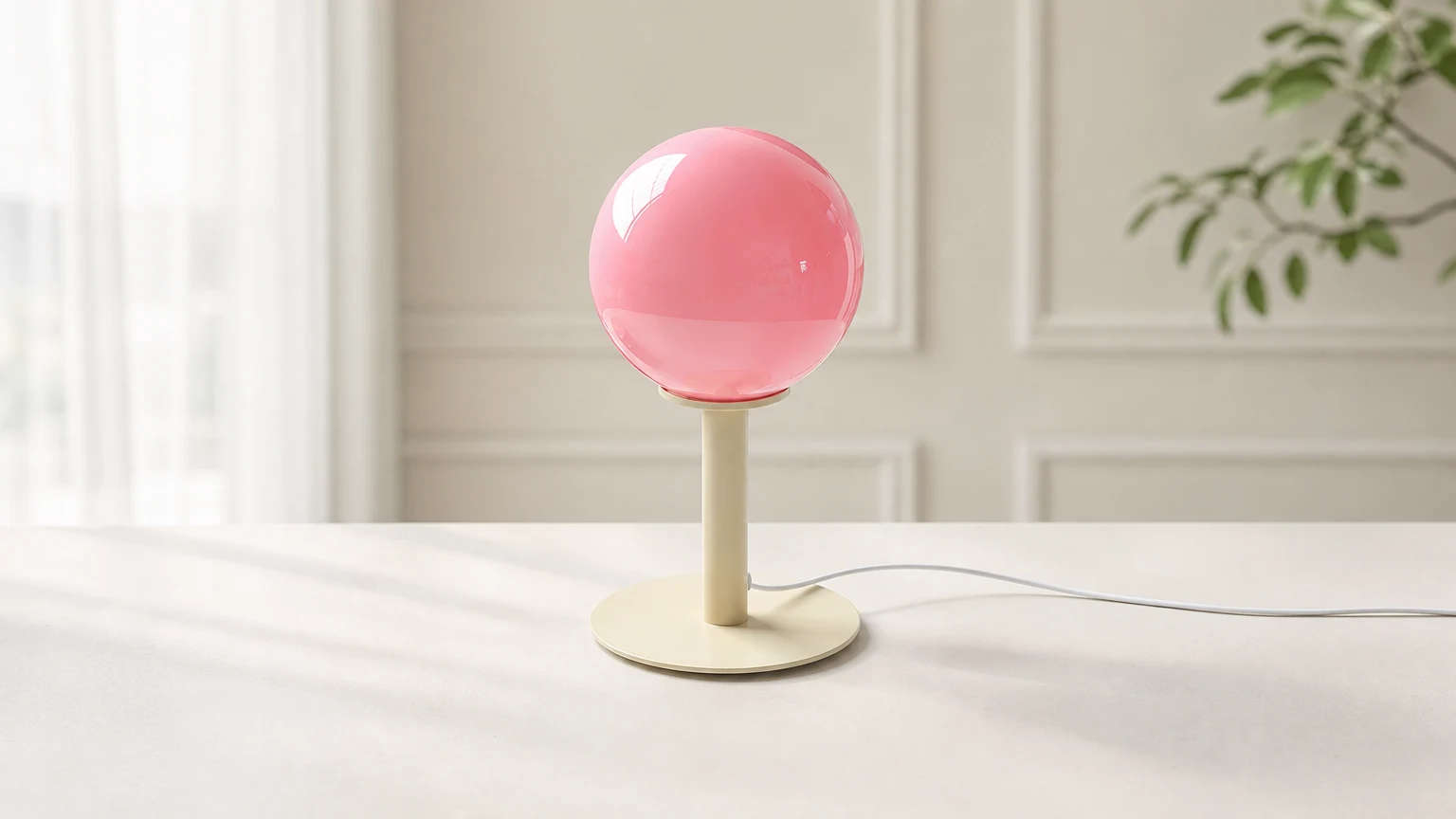 Lampa stołowa Sweety D27 w delikatnej scenie wnętrza
