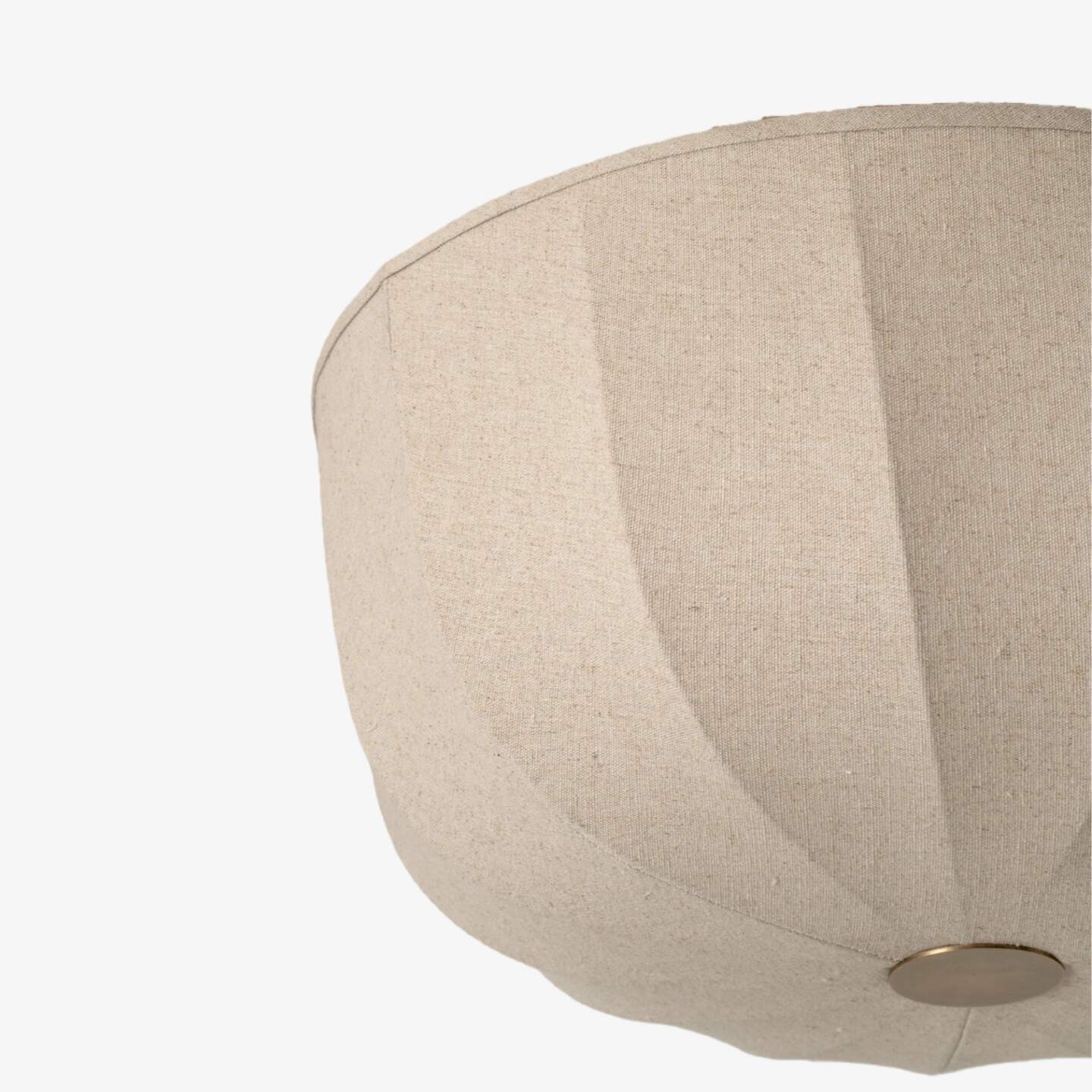 Loomis Flush Ceiling Lamp - Textured Linen Shade Aged Brass Modern Ceiling Light for Living Rooms T480