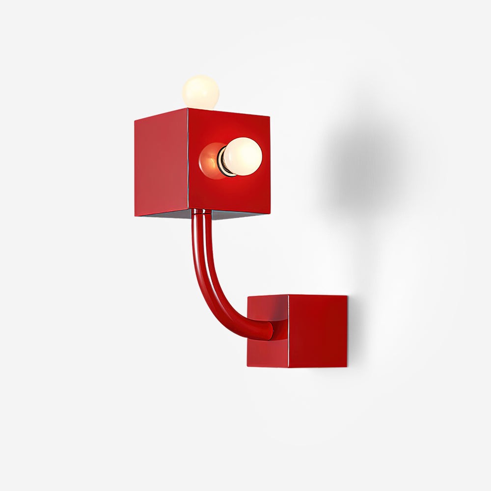 Red Cube Metal Wall Lamp M338