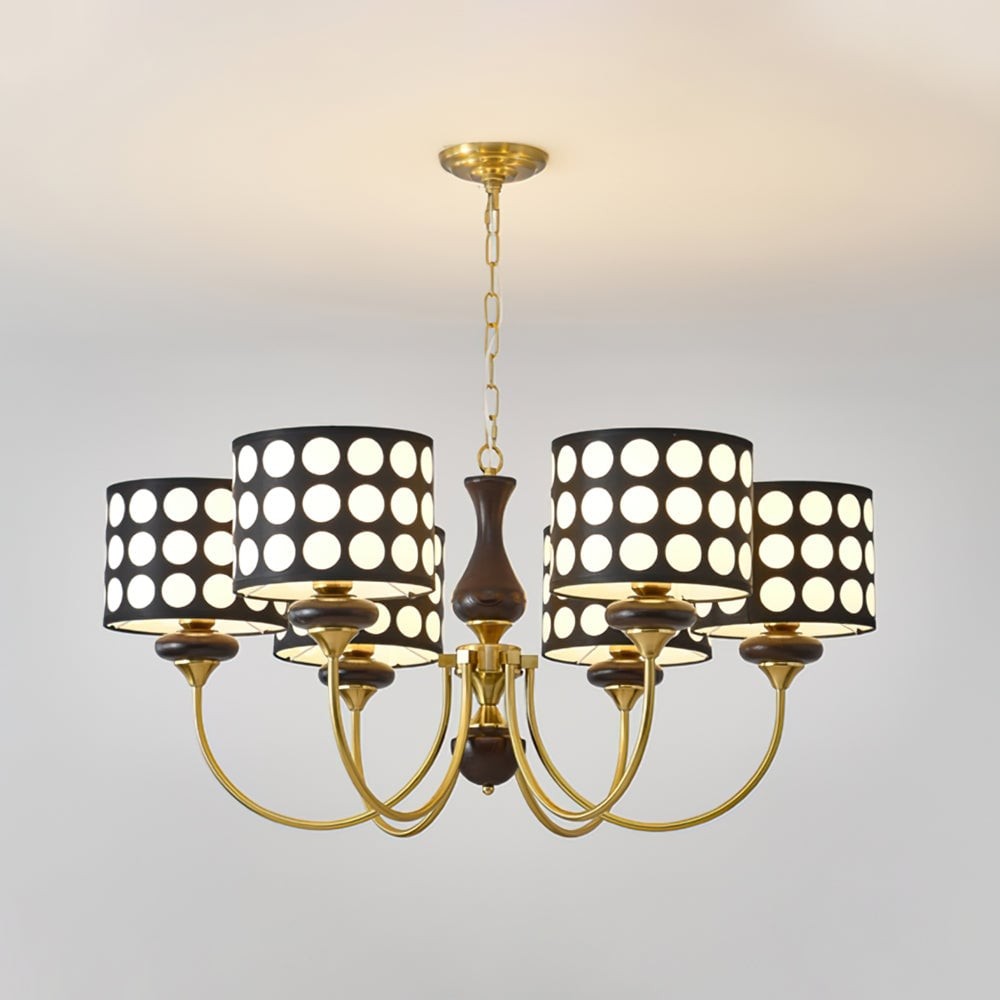 Geometry Black Polka Dots Fabric Chandelier S364