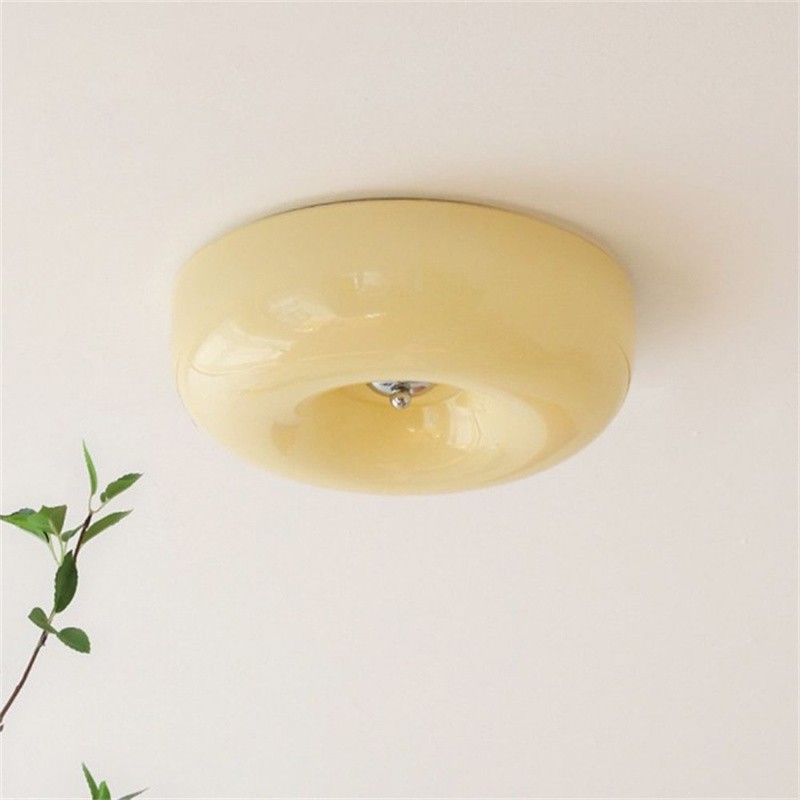 Bauhaus Glass Cream Pudding Ceiling Lamp S151
