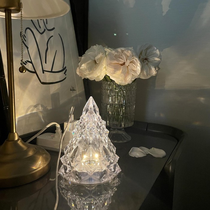 Christmas Tree Crystal Battery Table Lamp  S177