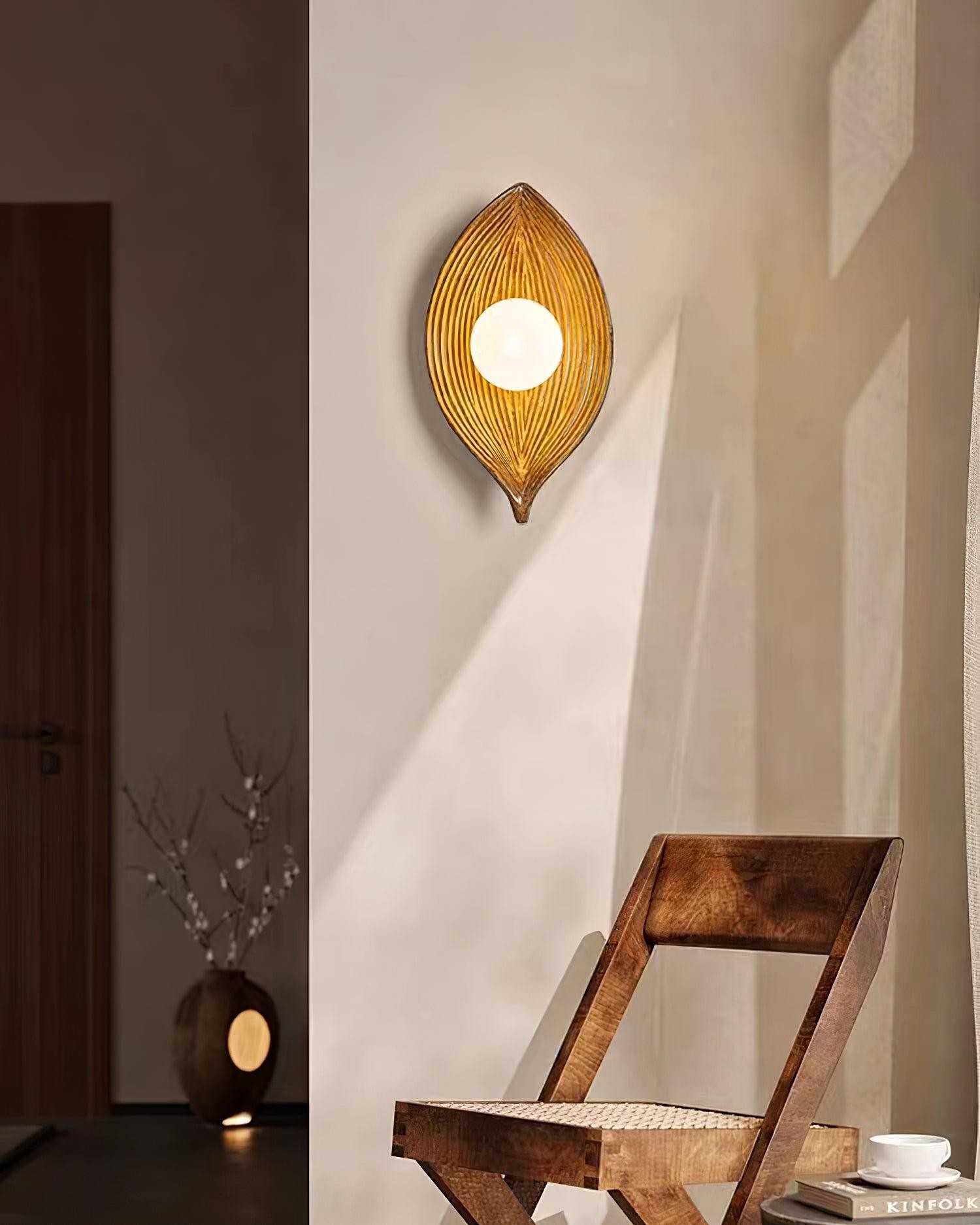 Contemporary Nordic Leaf Resin Wall Light M369