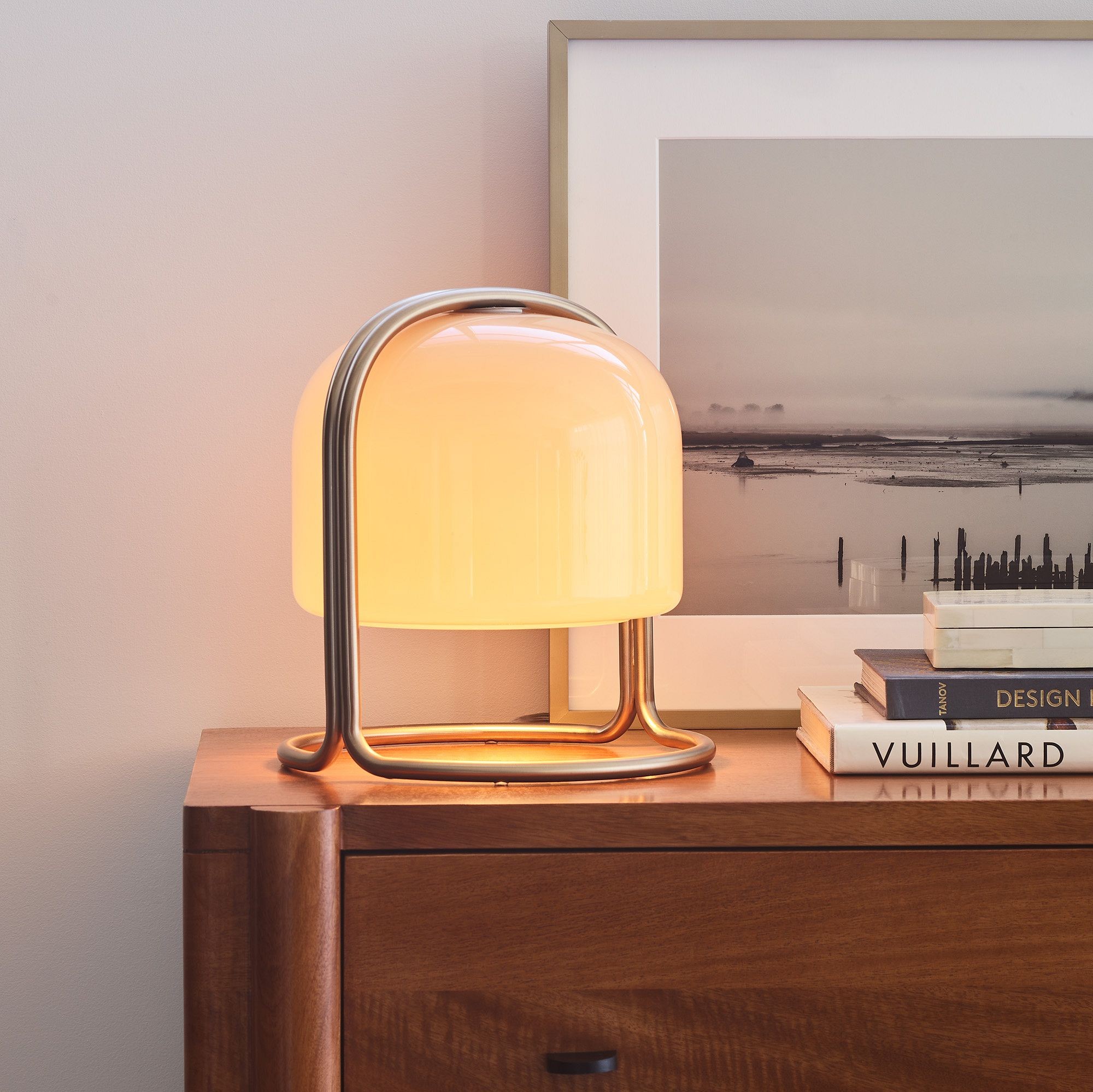 Delvora Champagne Bronze Table Lamp - Vintage Industrial Nightstand Light T064