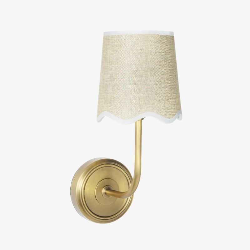 Glissum Contemporary Metal and Linen Wall Lamp with Soft Diffused Shade for Hallway or Entry T524