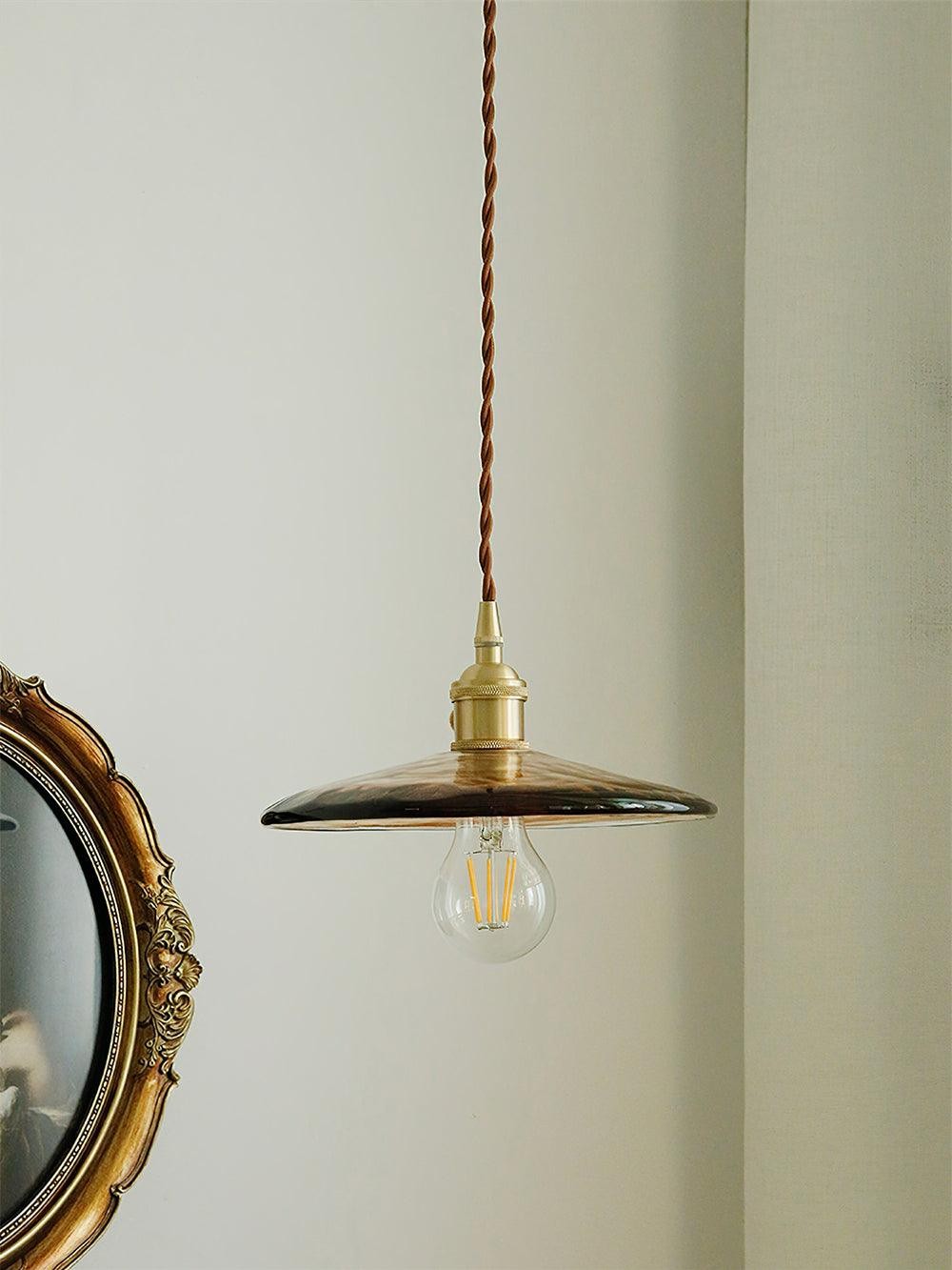 Brass Vintage Clear Glass Pendant Light M34