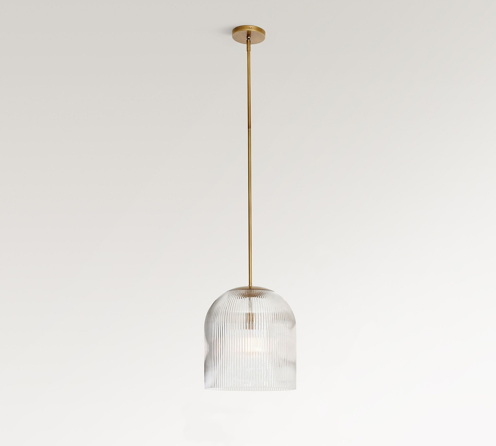 Bravira Ribbed Glass Pendant Light - Elegant Kitchen Island Lamp T073