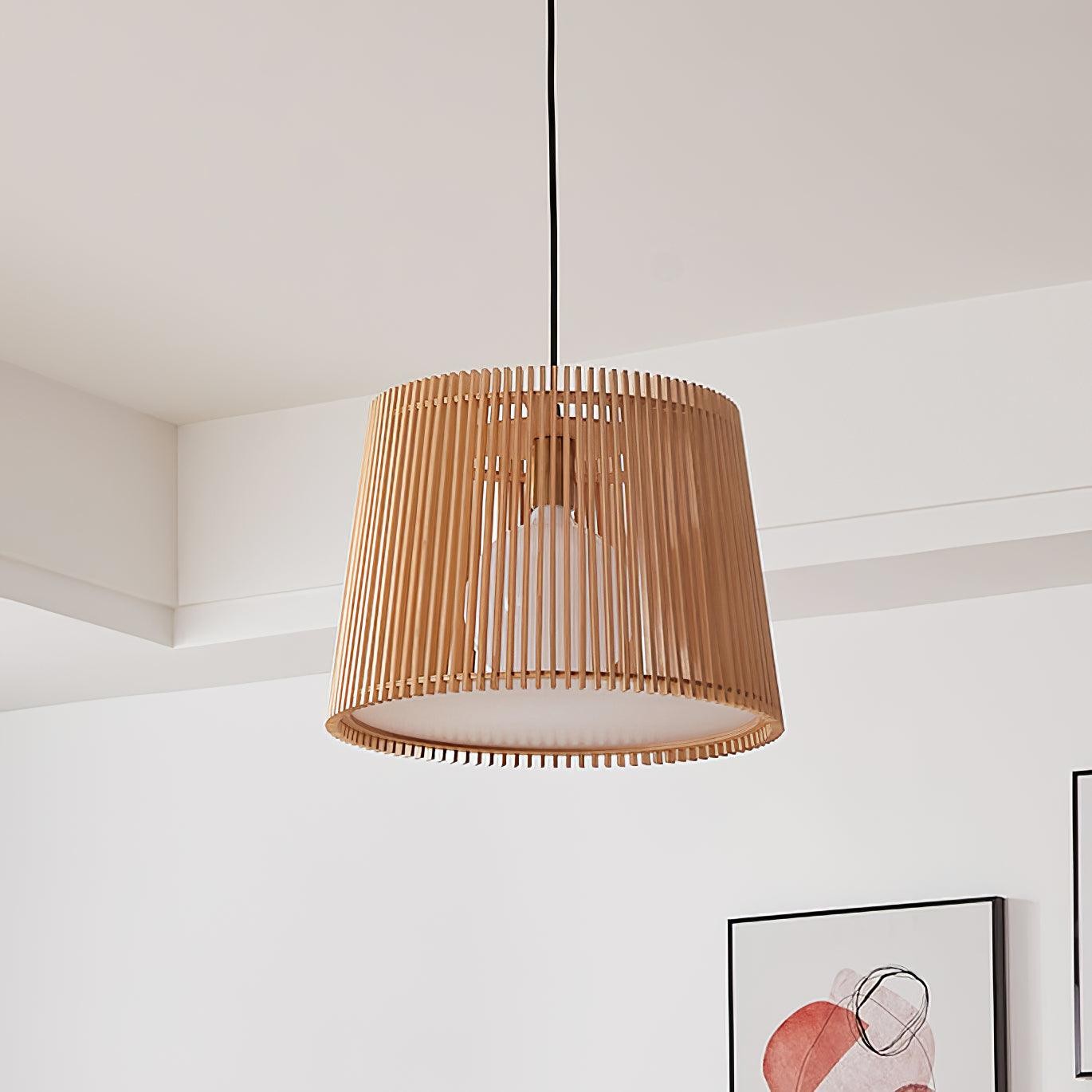 Wooden Log Color Cage Pendant Light M425