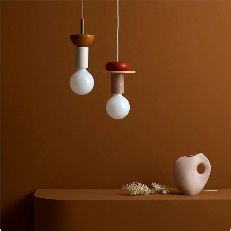 Creative Color Block Wooden Pendant Light S166