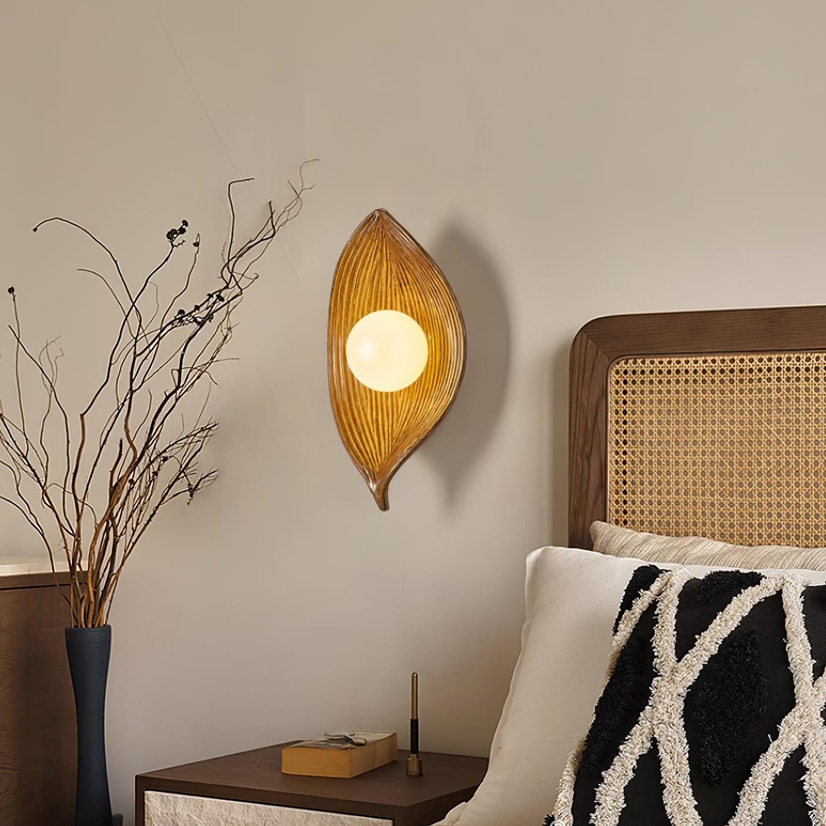 Contemporary Nordic Leaf Resin Wall Light M369