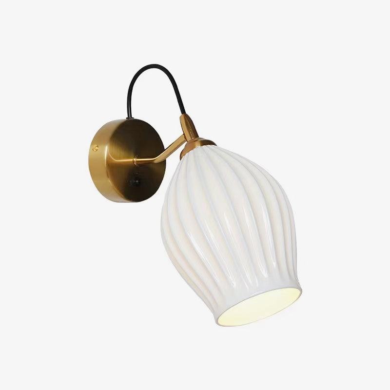 Cream Style Ceramic Ribbed Wall lamp M79