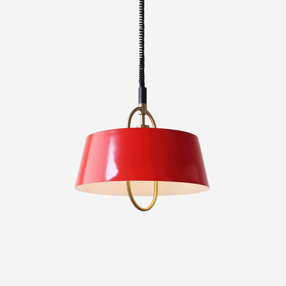Retro Classic Drum Shaped Retractable Metal Pendant Lamp M409