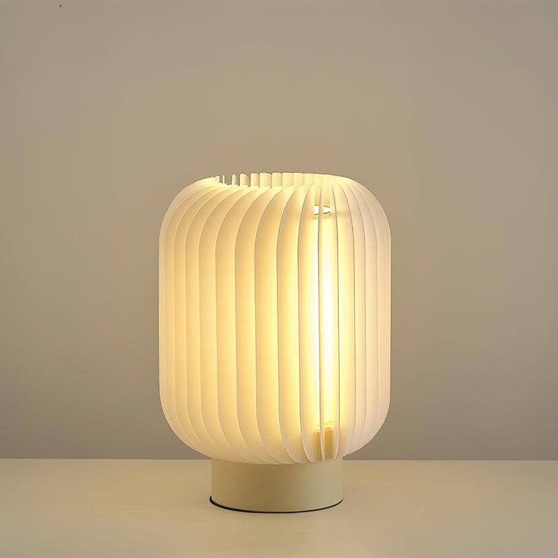 Round Translucent Pleated Table Lamp Suitable For Living Room M32