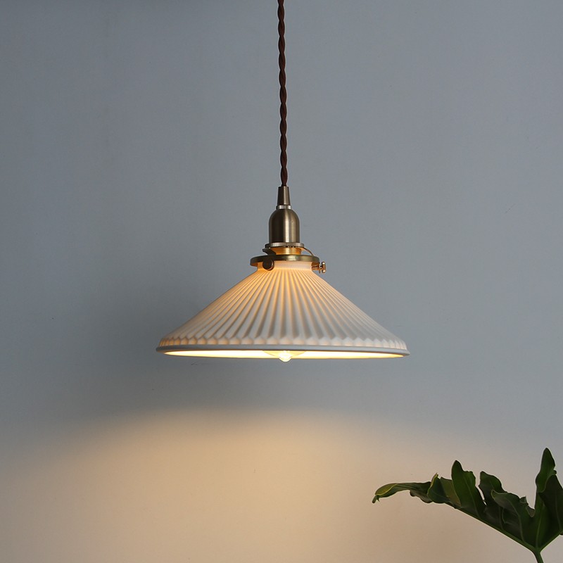 Modern Pleated Ceramic Pendant Light S122