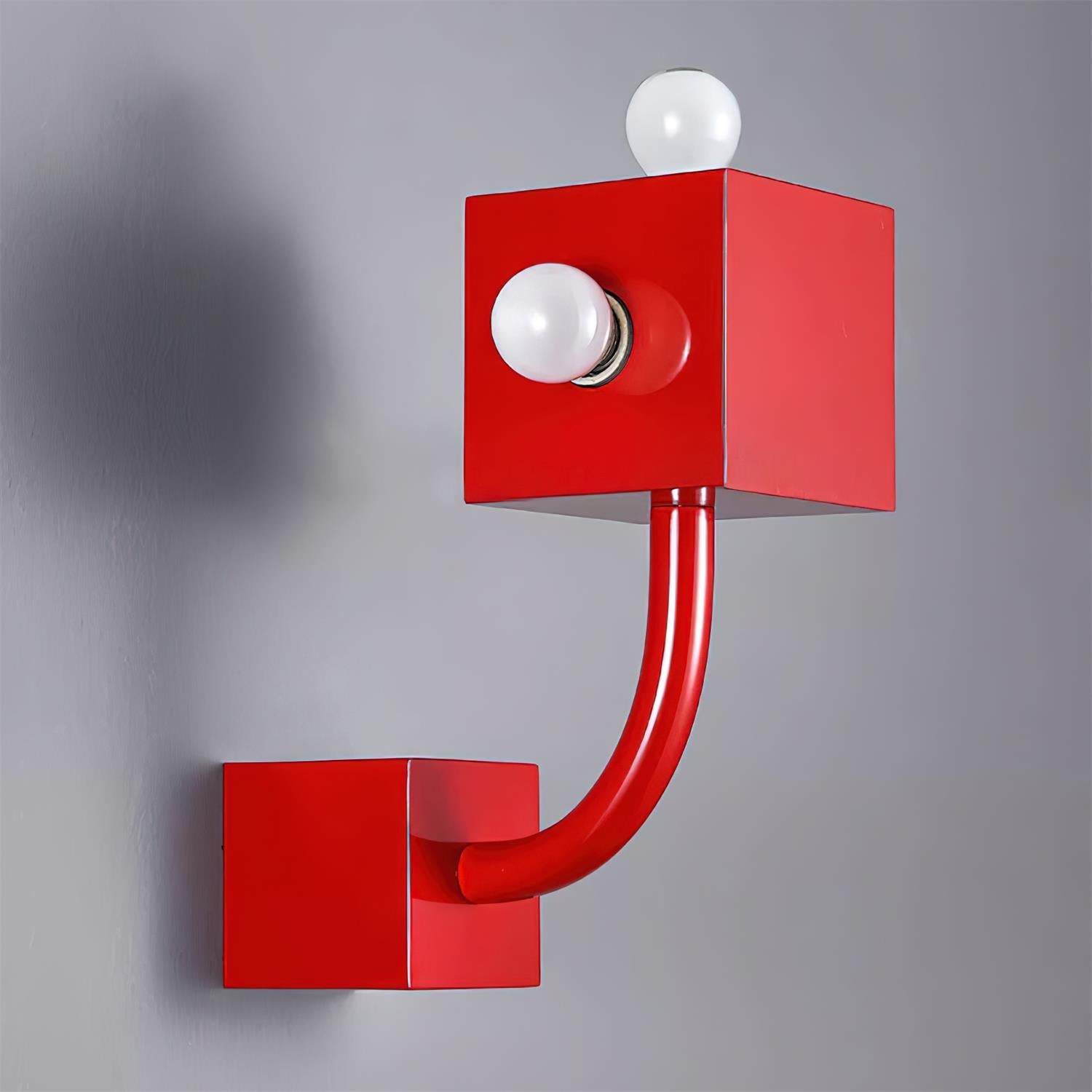 Red Cube Metal Wall Lamp M338