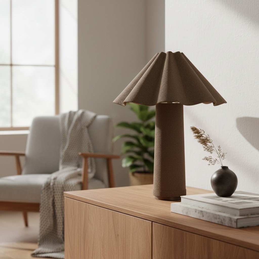Weavara Contemporary Accent Table Lamp - Fabric‑Covered Decorative Lighting for Living Space or Office T660
