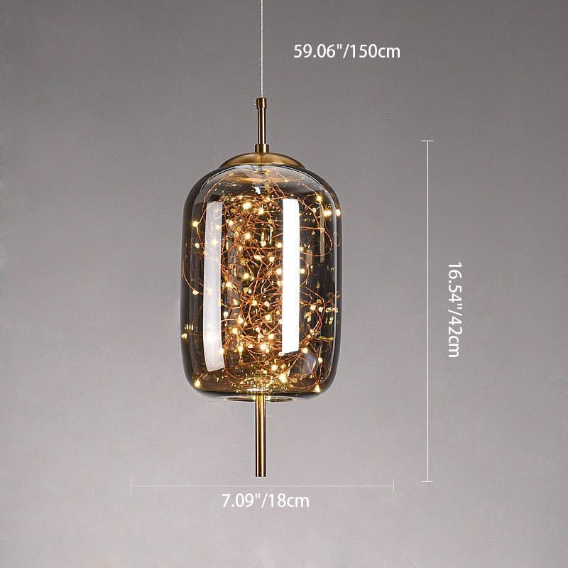 Scandinavian Cylinder Oval Glass Pendant Light M163