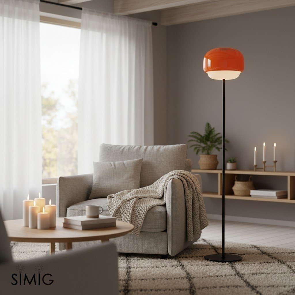 Clinco Modern Mushroom Floor Lamp - Colored Glass Design T417