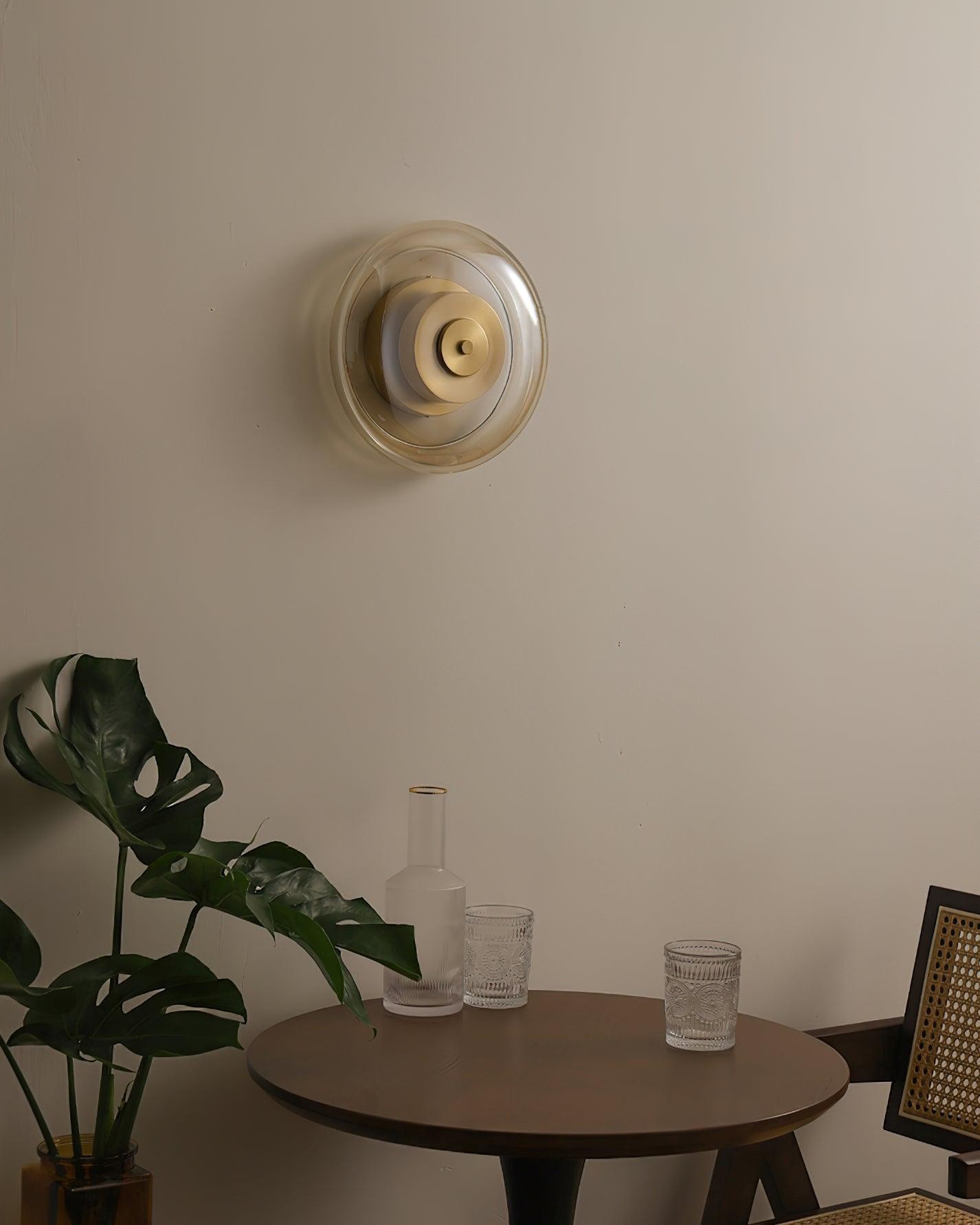 Postmodern Brass Glass Wall Lamp M214