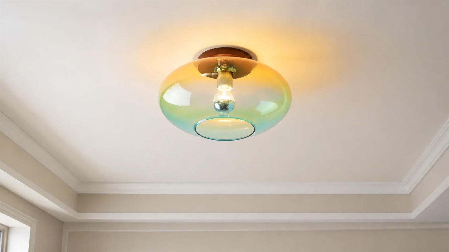 Lampa Sufitowa Lumia D147 zamontowana w jasnym wnętrzu