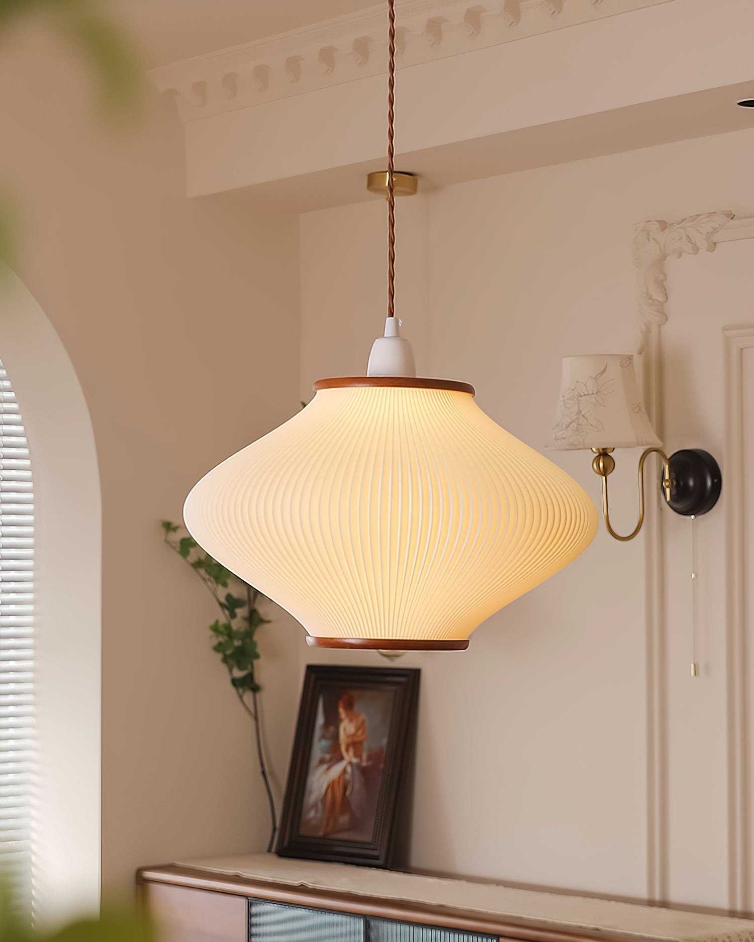 French Style Pine Bell Pendant Lamp M359