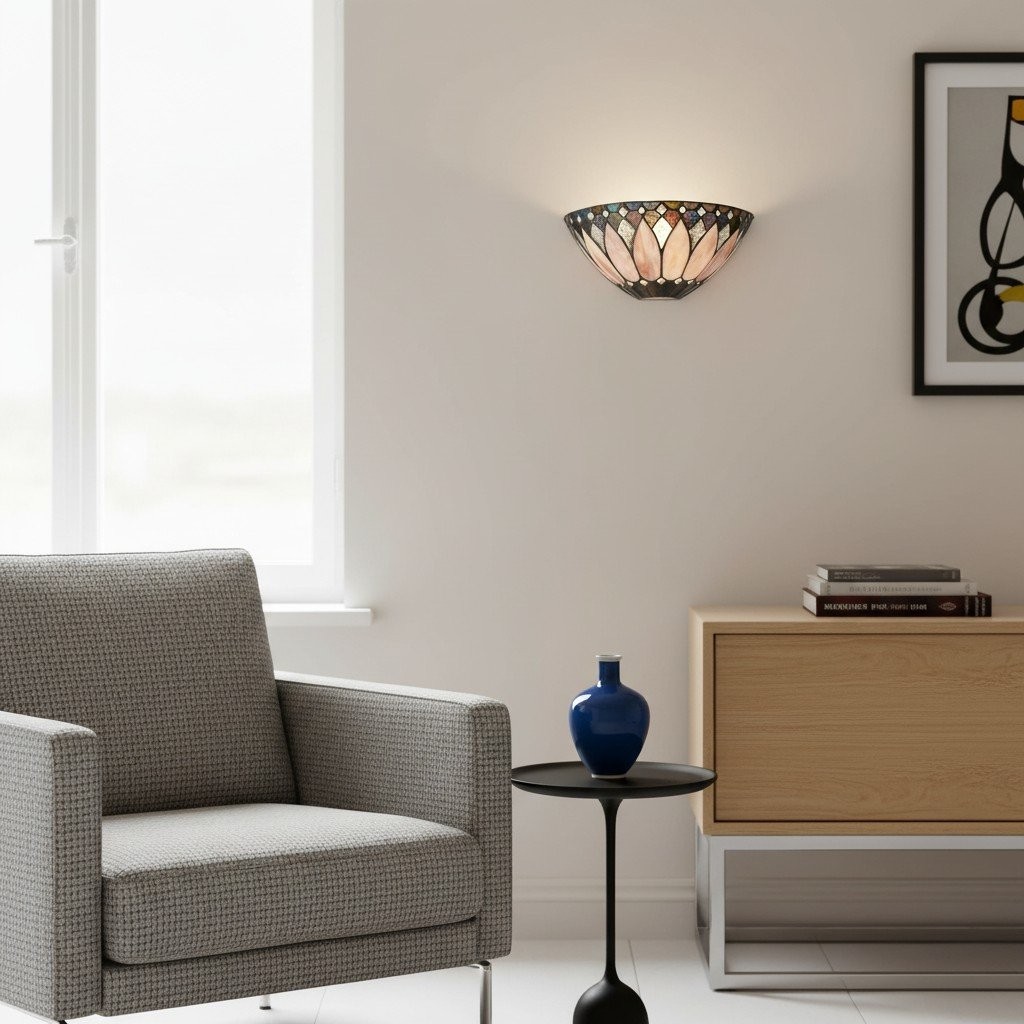 TF Brooklyn Elegant Wall Light - Art Deco Glass Wall Sconce for Living Room or Hallway T639