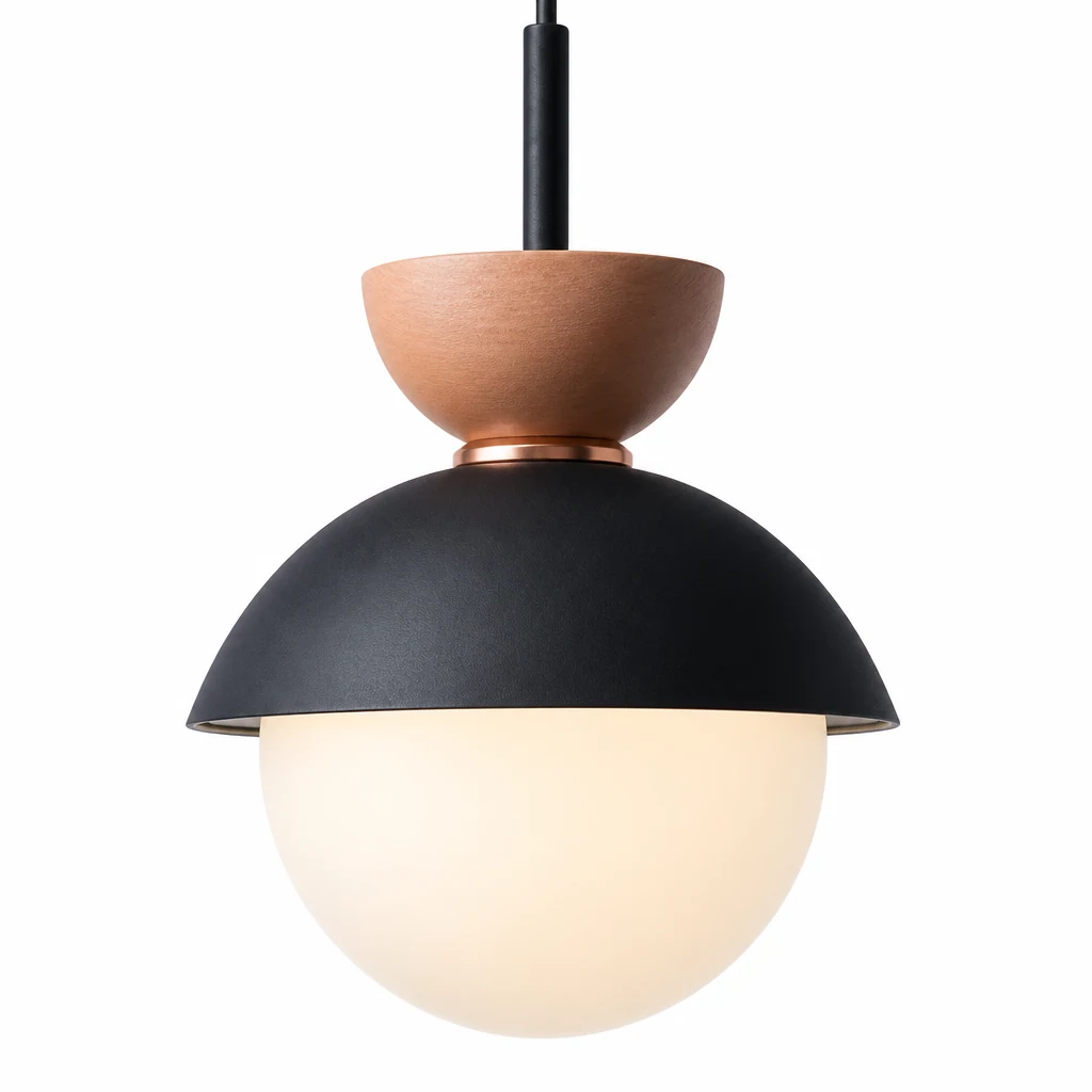 Zbliżenie na wykończenie klosza lampy wiszącej Nordic Macaroon