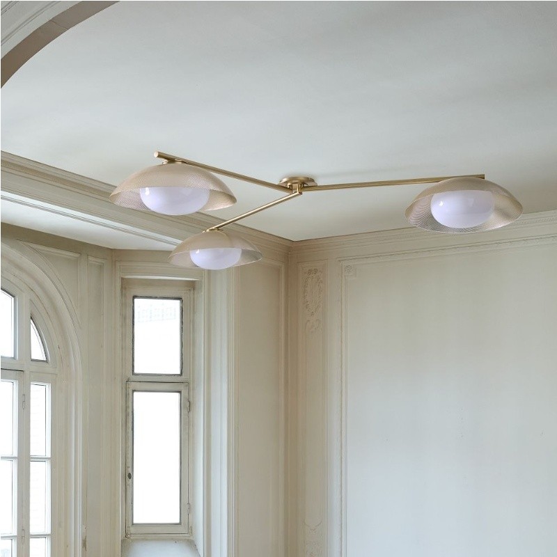 Elorina 3-Light Flush Mount Glass/Metal Ceiling Light - A Stylish Fixture for Modern Spaces T004
