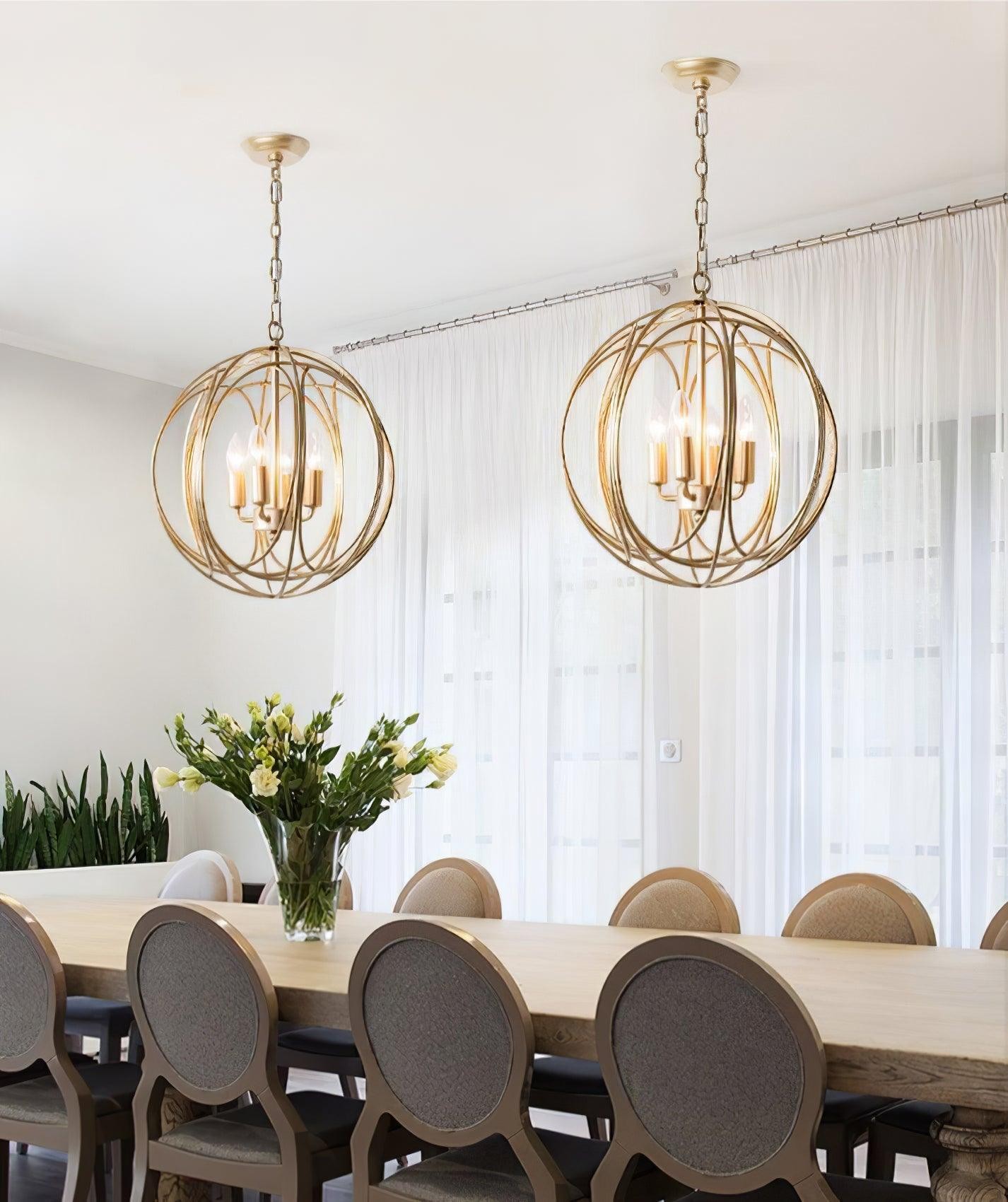Hollow Metal Line Retro Pendant Light M42