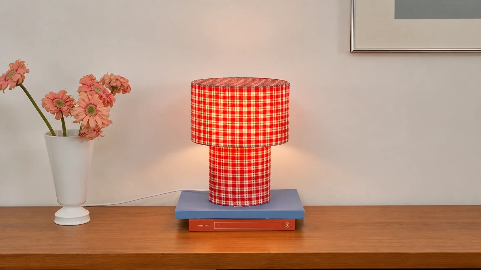 Lampa stołowa Latticefield D334 w ciepłej scenerii wnętrza