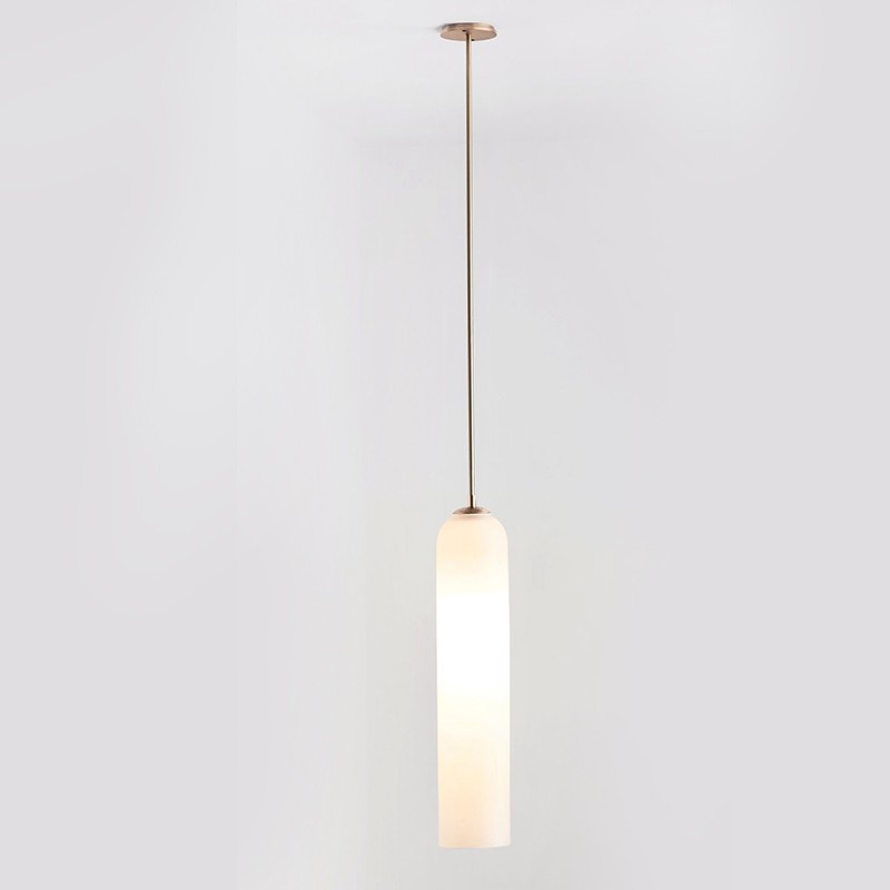 Float Blown Glass Cylindrical Pendant Lamp