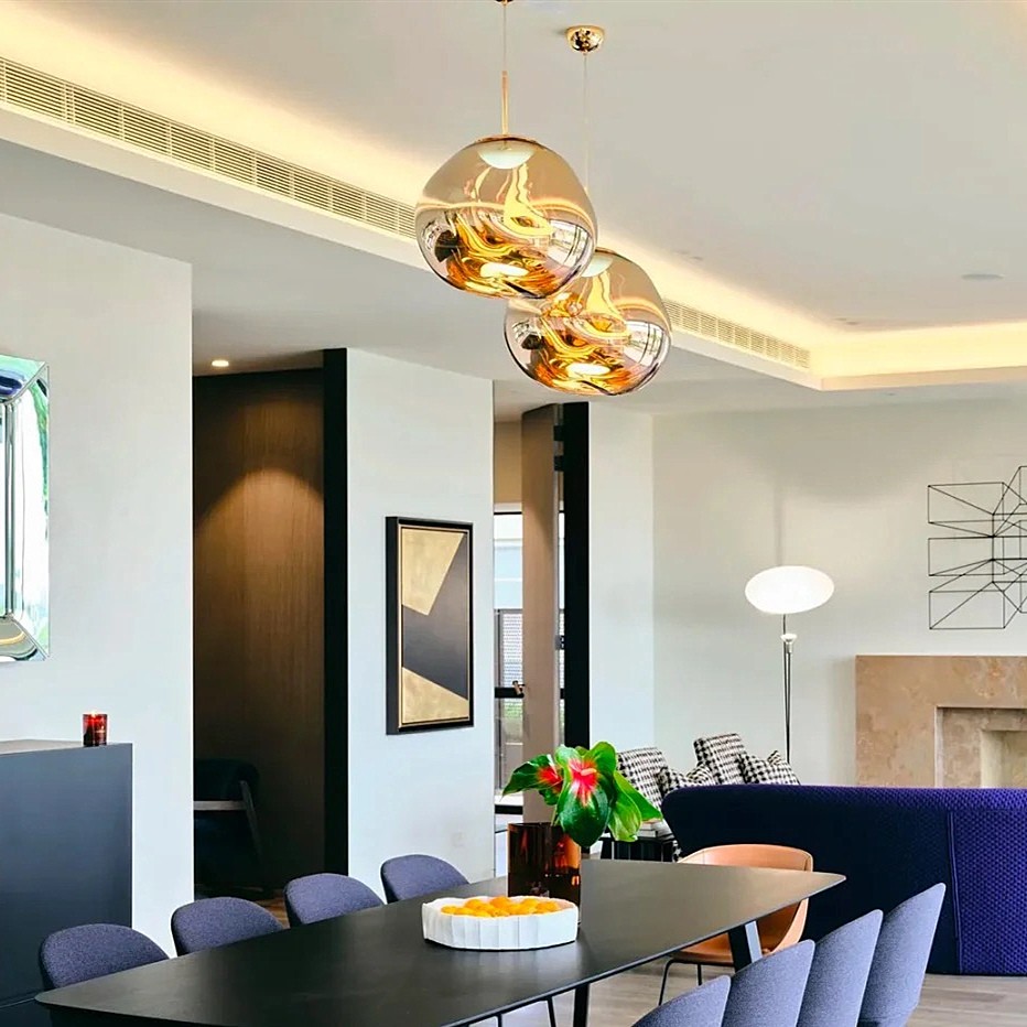 Dynamic Surface Pendant Light For Living Room S09