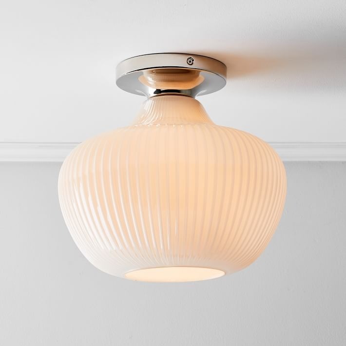 Rivrona Glass Flush Mount Ceiling Light - Modern Champagne Globe Design T107