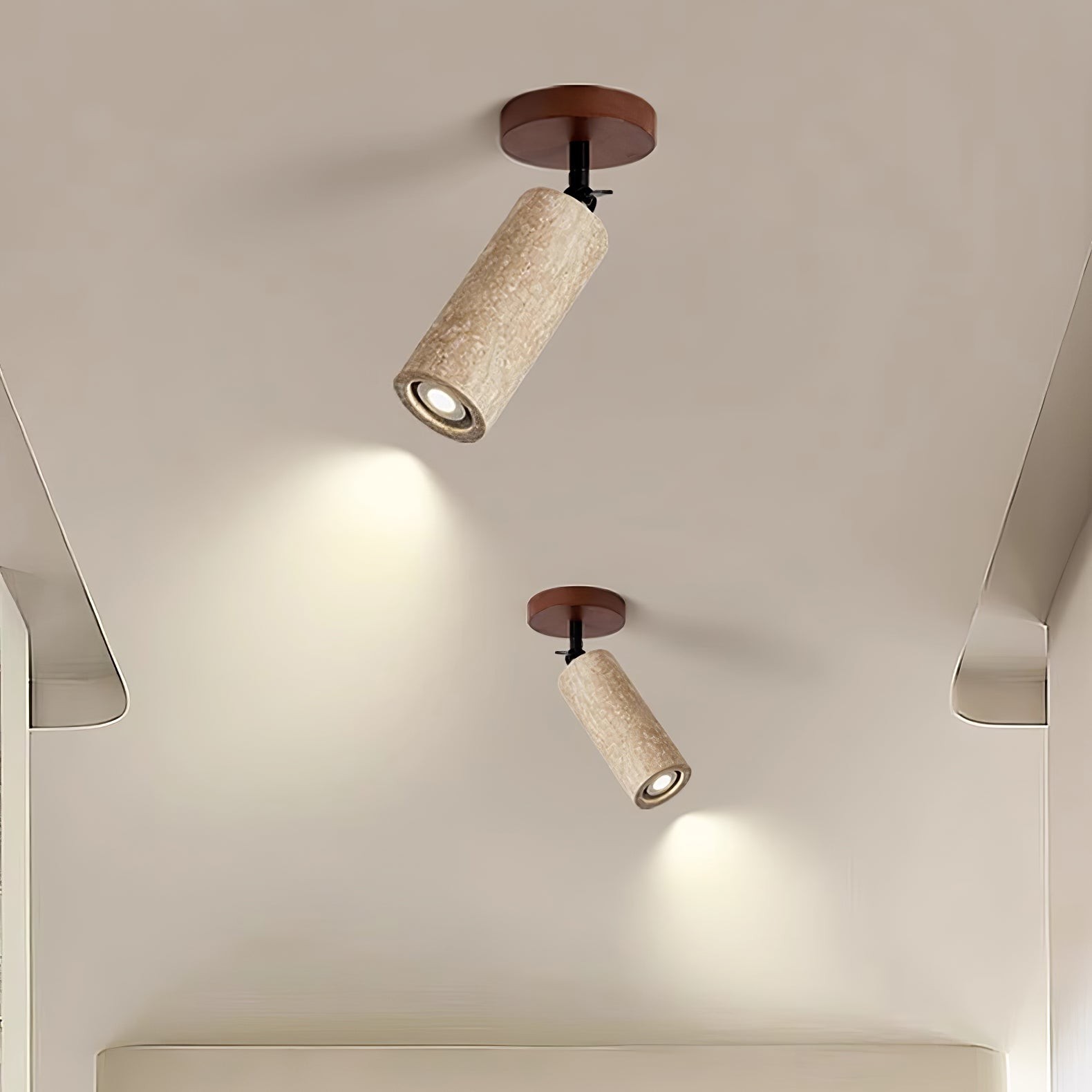 Wabi-Sabi Travertine Adjustable Wall Lamp M04