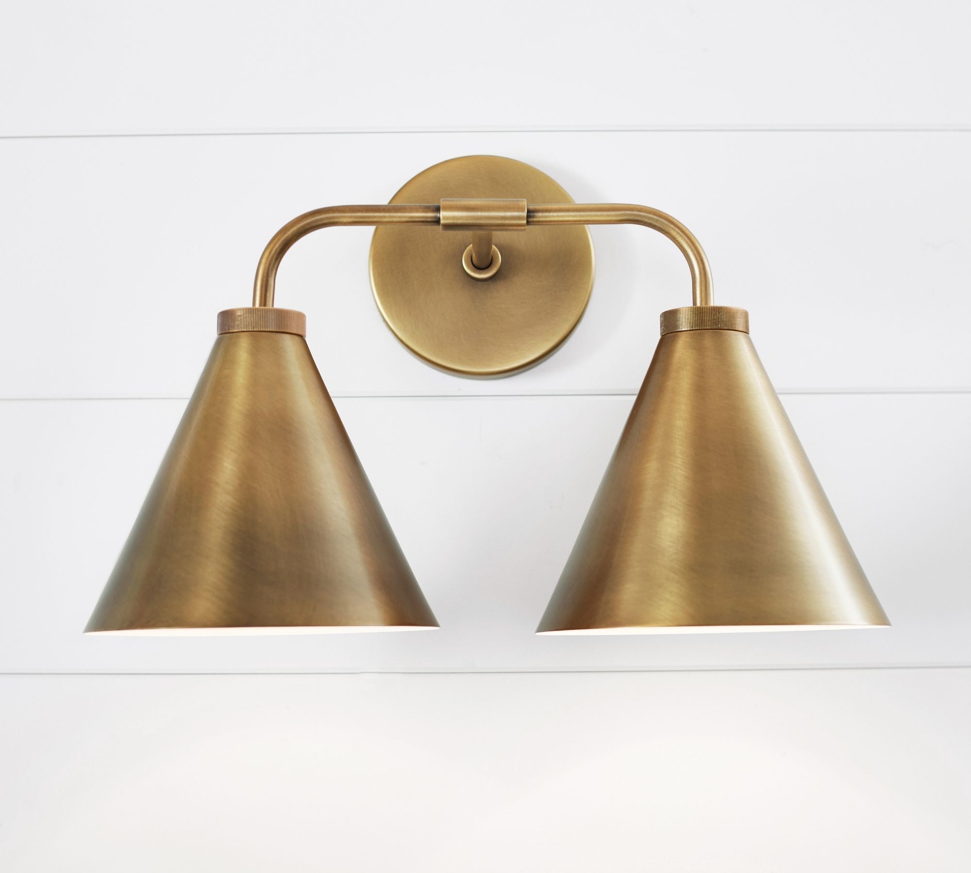 Korvi Iron Tapered Sconce Light - Wall Fixture in Black or Brass T125