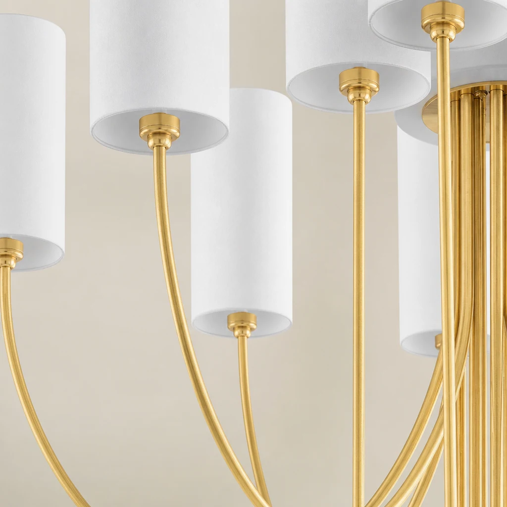 Zbliżenie na materiał i klosz Harlem Chandelier D500