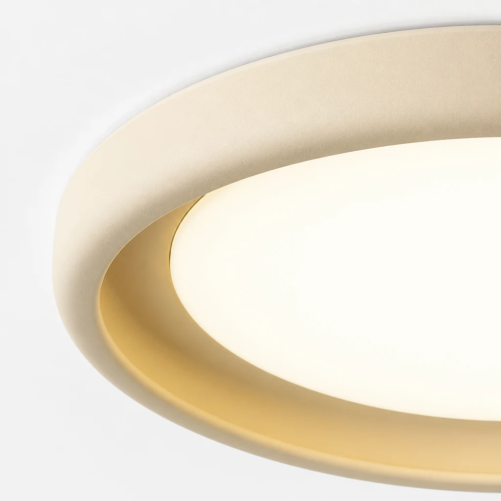Zbliżenie wykończenia i dyfuzora lampy sufitowej Simple Nordic Style M229