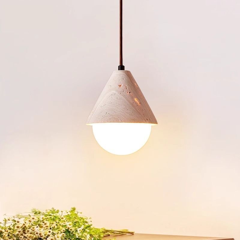 Yellow Travertine Cream Pendant Light D896
