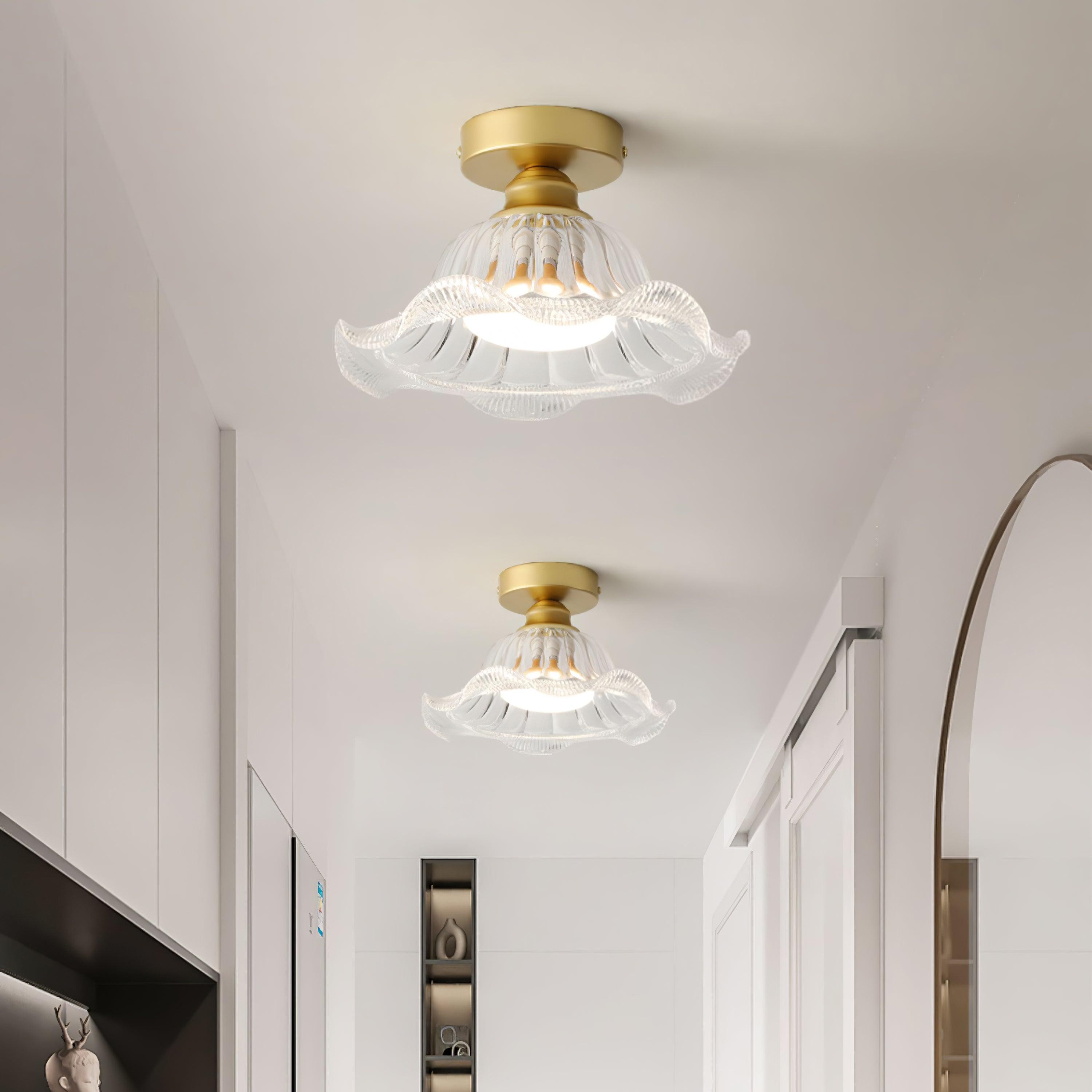 Vintage Glass Flower Ceiling Light M332